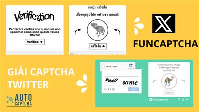 Giải Funcaptcha Twitter với Autocaptcha.pro nhanh, chính xác