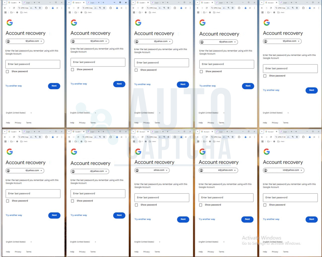 Ứng dụng thực tế của Giải Captcha Enterprise - Google Account