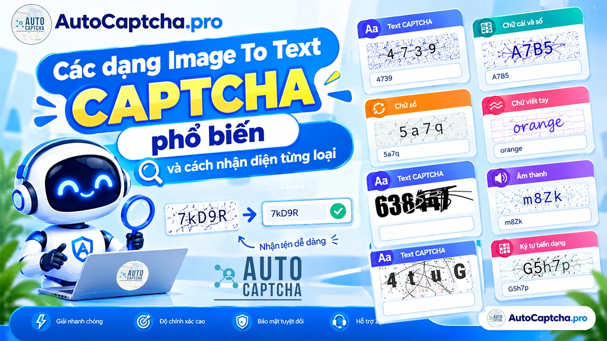 Các dạng Image To Text CAPTCHA phổ biến và cách nhận diện từng loại