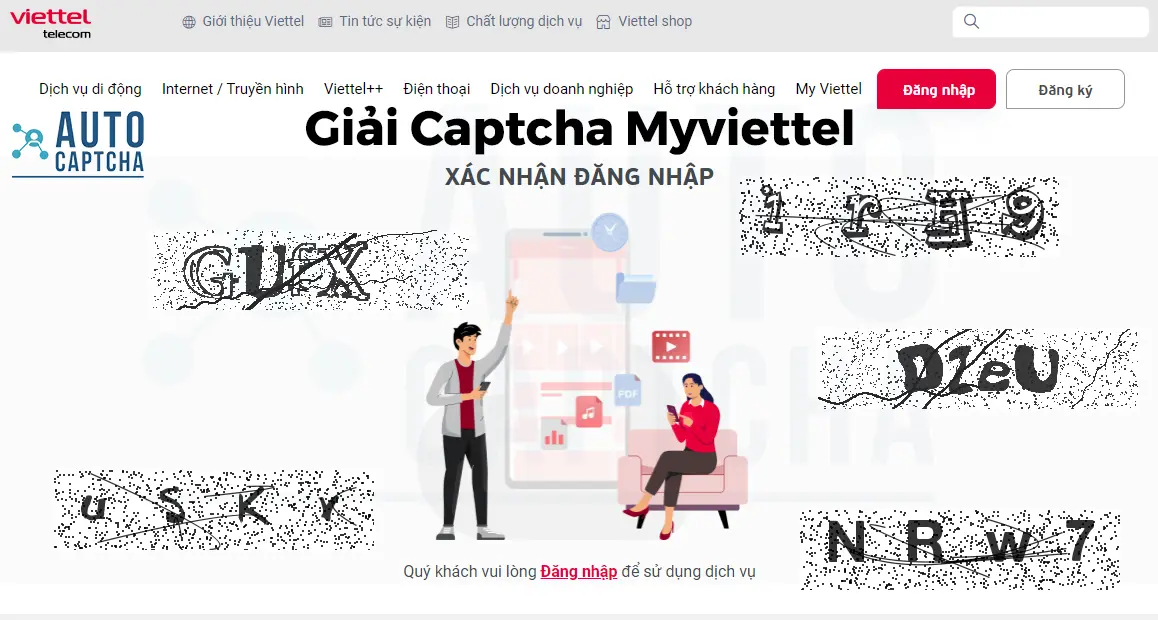 [Cập Nhật] Giải Captcha MyViettel hỗ trợ Hoa thường mới nhất