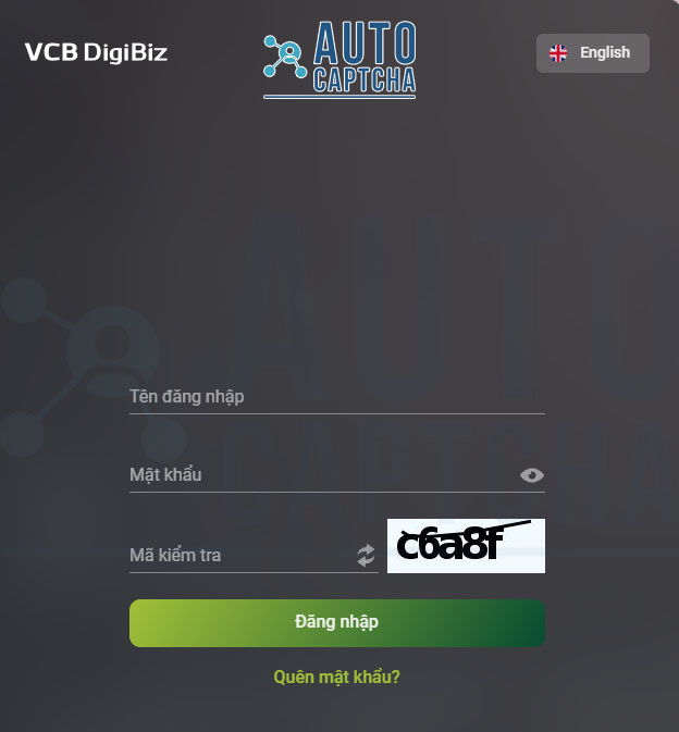 Giải Captcha ngân hàng VCB DigiBiz