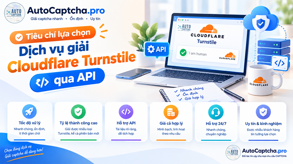 Lựa chọn dịch vụ giải Cloudflare Turnstile