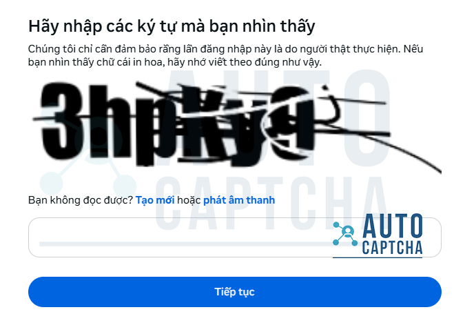 Giải Captcha Facebook Checkpoint