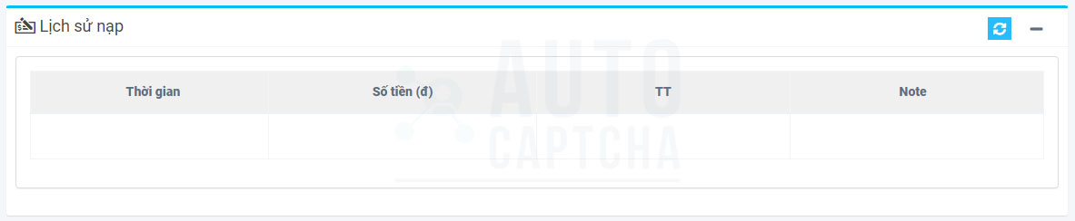Lịch sử nạp giải Captcha