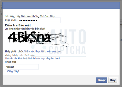 giải captcha facebook dạng văn bản